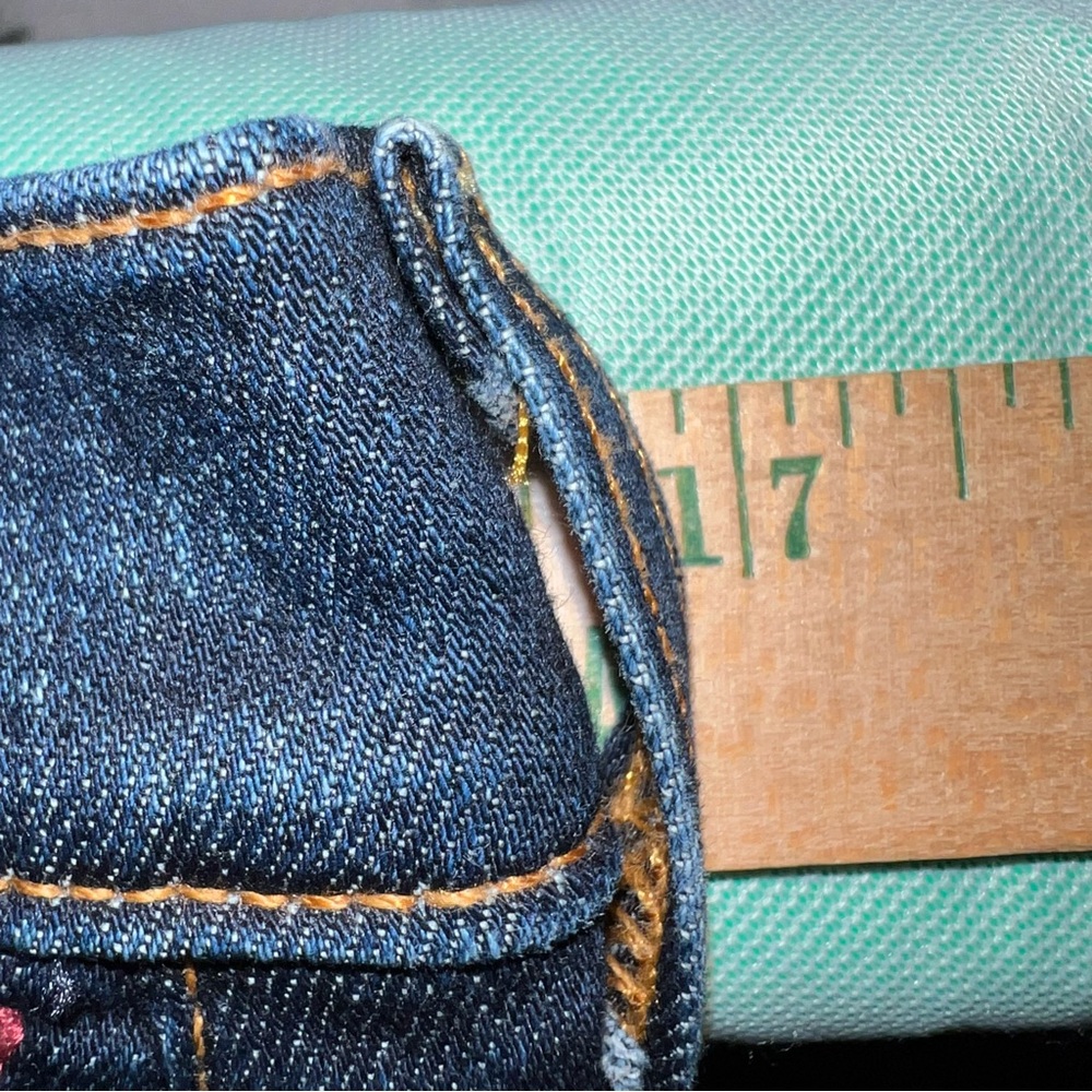 7 For All Mankind Dark Wash Blue Bootcut Mid Rise Jeans Women’s Size 32 - Picture 13 of 17